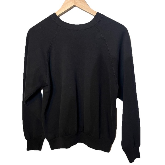 Vintage Christmas Sweatshirt Buffalo Crewneck Tultex size M black Made in USA - Picture 3 of 5